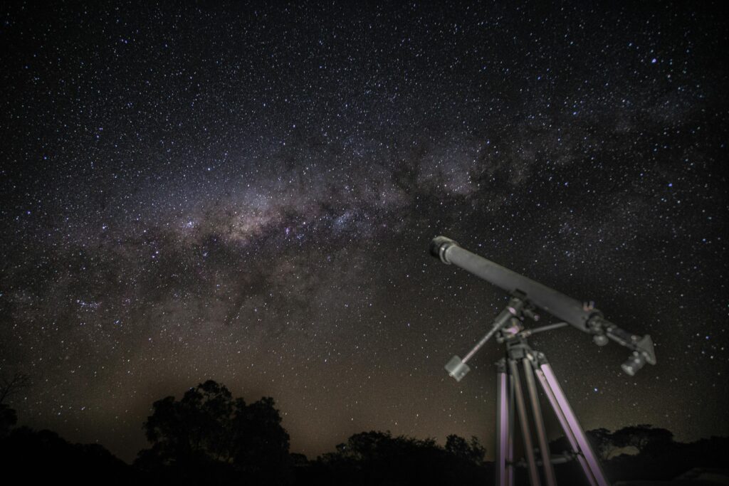Night Sky with Telescope